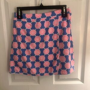 Lulu-B Pink and Blue Circle Mini Skirt